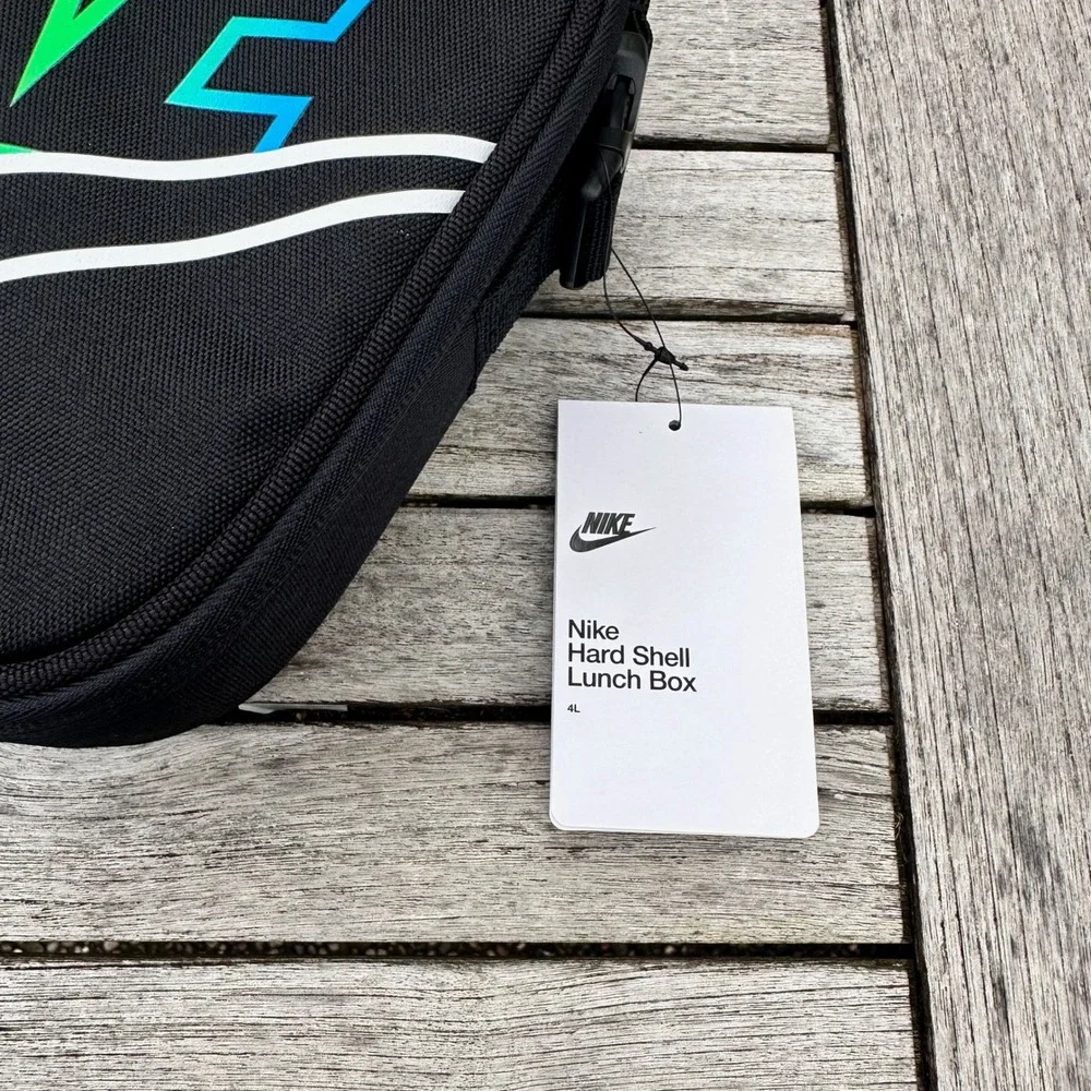 Nike Insulated Hard Shell Lunch Box 4L Black Rainbow 9A2744-H24 NEW Swoosh Gift